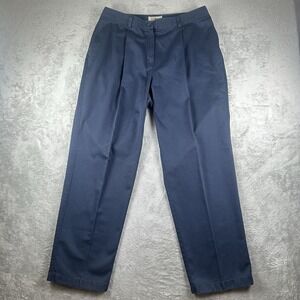 L.L. Bean Curvy Fit Women's Pants 14 Reg Navy Straight Leg Classic Preppy Chinos